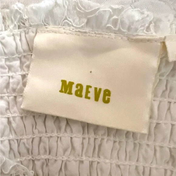 Anthropologie Maeve Anastasi Lace White Midi Dress - Picture 7 of 12